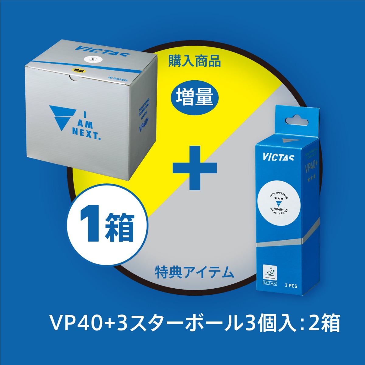 VP+40トレーニングボール10ダース10球増量箱 × 1箱 + VP40+3スターボール3個入り×2箱