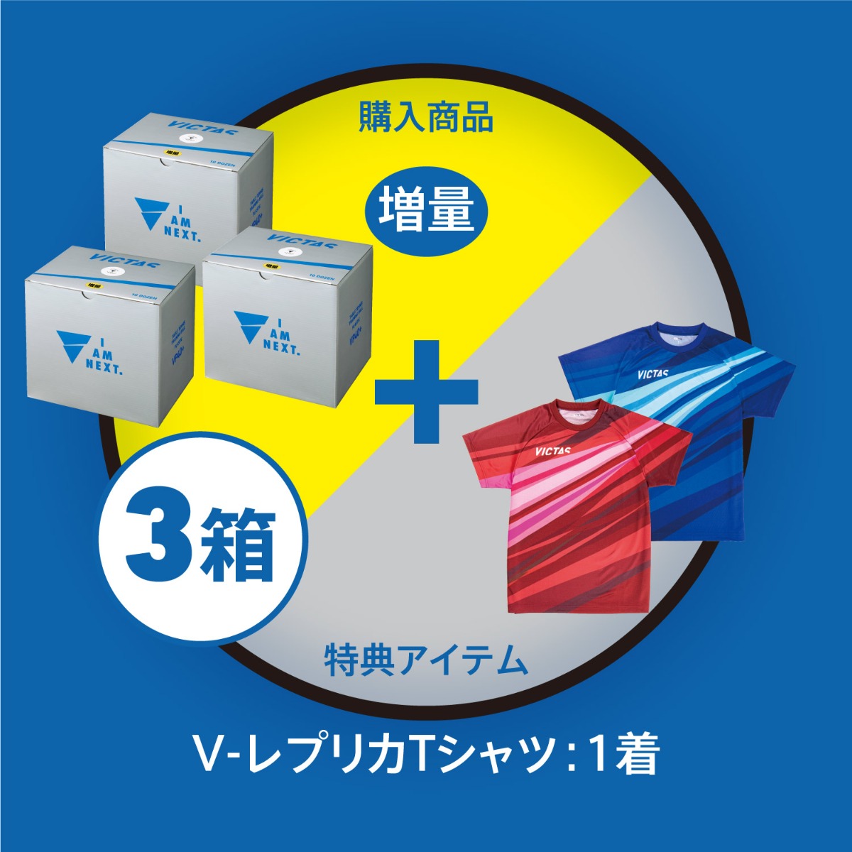 VP+40トレーニングボール10ダース10球増量箱 × 3箱 + V-レプリカTシャツ:1着